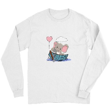 Discover Elephant maritime child boat fantasy sailor captain baby Long Sleeves