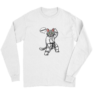 Discover Karate Cat Black Belt Martial Art Training Taekwondo Long Sleeves