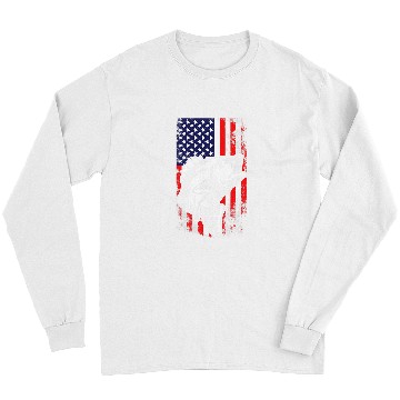Discover Fishing American Flag Bass Fish Fisherman Design Fisher Long Sleeves