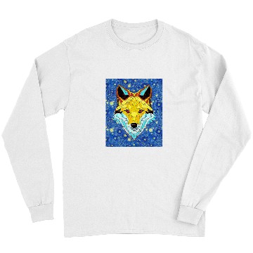 Discover Fox Lover Starry Night Animal Face Mandala Fox Long Sleeves