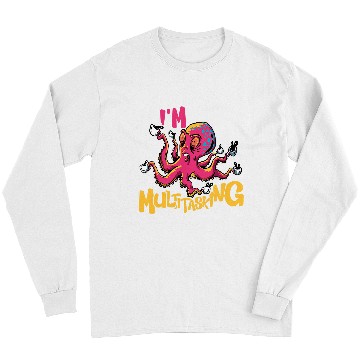 Discover CF Coffee Funny Coffee Multitasking Squid Octopus Long Sleeves