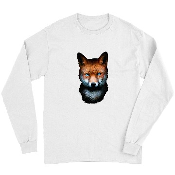 Discover Fox Lover Head Blue Eyes Creative Art Animal Fox Long Sleeves