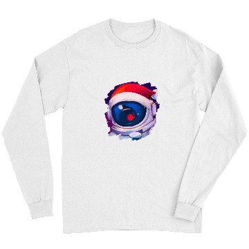 Discover Astronauts Wearing Santa Claus Hat Space Christmas Long Sleeves