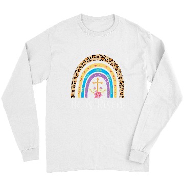 Discover Christian He Is Risen Rainbow Christian Happy Easter Jesus315 Christ Long Sleeves