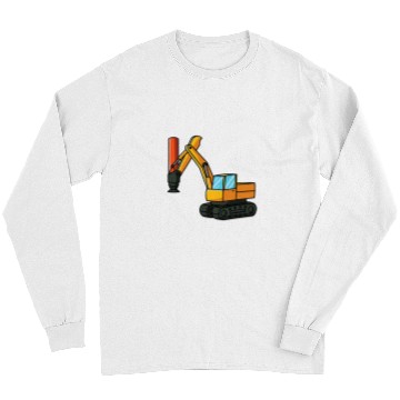 Discover Pile Driver construction site machine Construction workers Long Sleeves