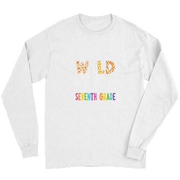 Discover Wild About Teaching Seventh Grade Teacher Team Back School Long Sleeves