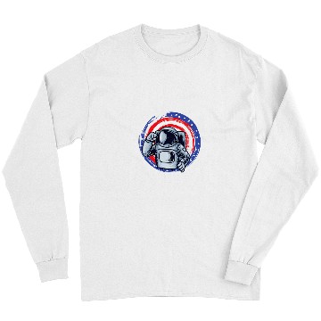 Discover Astronauts Funny Spaceman July 4th With Flag Astronaut Long Sleeves