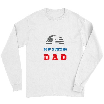 Discover Bow hunting US flag and funny DAD creative artwork Long Sleeves