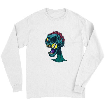 Discover Billiard Halloween Zombie Gift Pool Billiard Player Funny Long Sleeves