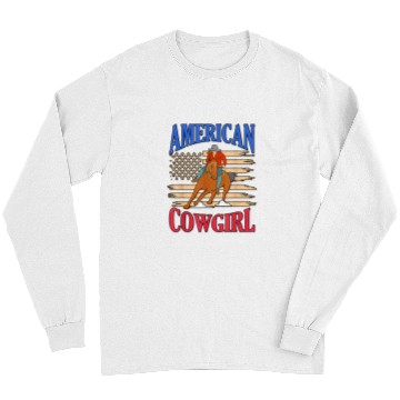 Discover American Cowgirls Barrel Racing Horse Racer Horses Graphic Long Sleeves