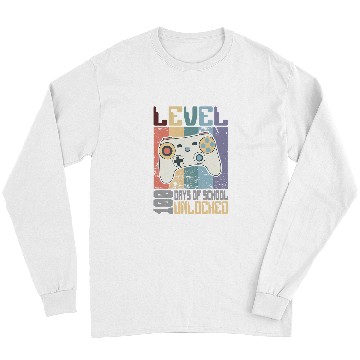 Discover Level 100 Days Of School Unlocked Game Console Kids Long Sleeves
