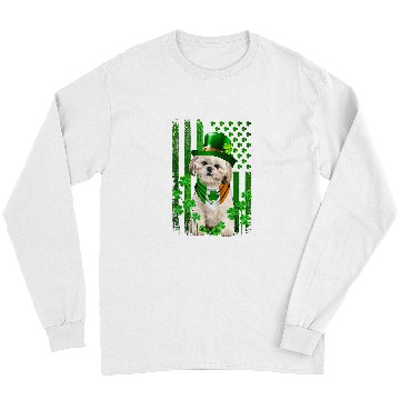 Discover American Flag Shih Tzu Dog Hat Irish St Patricks Day Long Sleeves