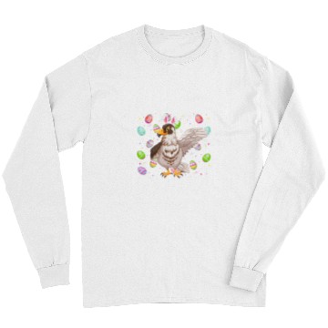 Discover Hawk Bird Lover Easter Egg Funny Hawk Easter Sunday Long Sleeves