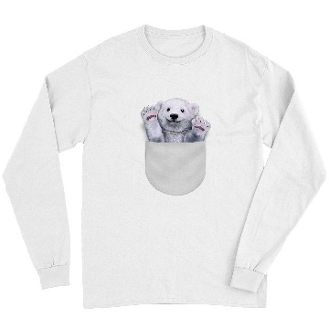 Discover Funny Bear Cute Polar Bear in Pocket Cute Bears Long Sleeves