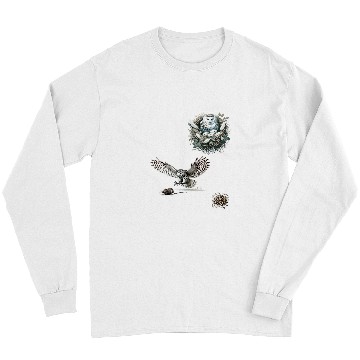 Discover 19thCentury Natural History Owl Illustration Long Sleeves