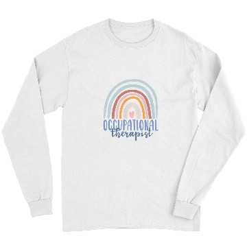 Discover Occupational Therapy Worker OT Boho Rainbow Retro Long Sleeves