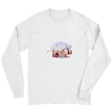 Discover Bottle with sand and seashells illustration Long Sleeves