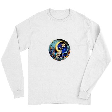 Discover Dog Grayhound Greyhound Dog in Space Full Moon Planets Stars Cute Art Long Sleeves