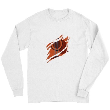 Discover Artistic Acoustic Guitar Ripped Illustration Image Long Sleeves