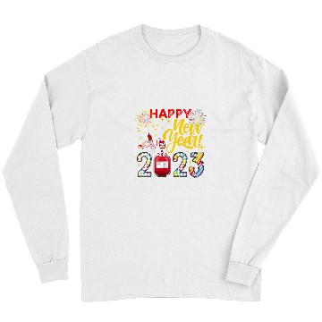 Discover Happy New Year Fireworks Funny Phlebotomist Lover Long Sleeves