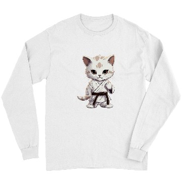 Discover Karate Cute Kitten Martial Arts Kitty for Cat Lovers Long Sleeves