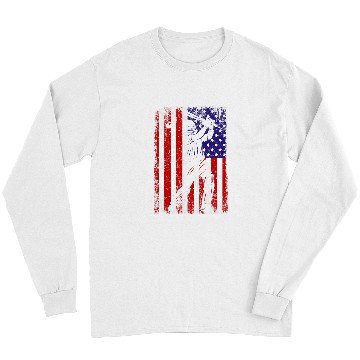 Discover Cricket Fan American Flag Cricket Jersey Fan Player Coach Long Sleeves