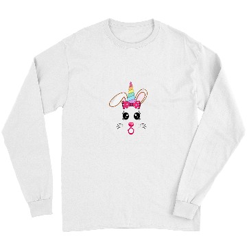 Discover Funny Easter Bunny Unicorns Rabbit Girl Long Sleeves