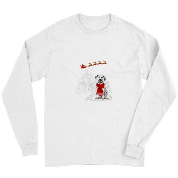 Discover Dalmatian Is Watching The Snow ChristmasDog 177 Dog Lover Dalmatians Dog Long Sleeves