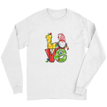 Discover Gnome Christmas Lights Funny Gnomes Love xmass Pajamas185 Long Sleeves