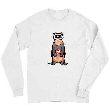Discover Ferret with ice creams funny illustration Long Sleeves