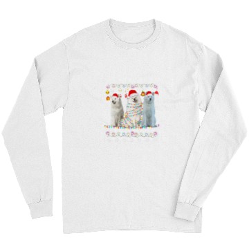Discover Dog Samoyed xmass Lighting Matching Ugly Samoyed Dog Christmas 73 Long Sleeves