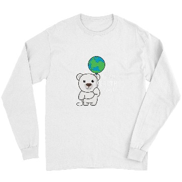 Discover Funny Bear Polar Bear With Earth Climate Protection keeps earth cool Cute Bears Long Sleeves