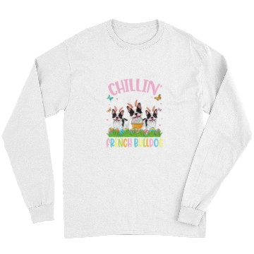 Discover Butterfly Easter Eggs Chillin With My French Bulldog Dogs Long Sleeves