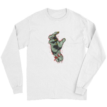Discover Cool Zombie Hand Blood Splattered Flesh Eating Scary Long Sleeves