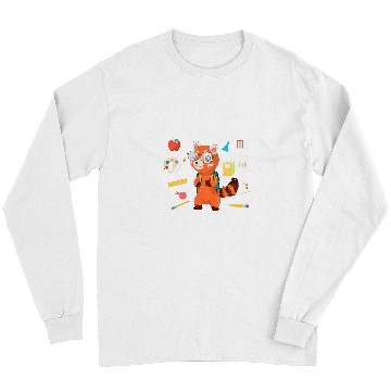 Discover Funny Animal Lover Kids School Student Cute Red Panda Long Sleeves