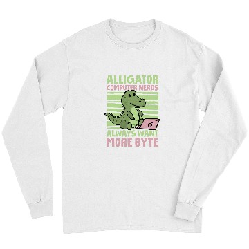 Discover Funny Alligator Lover and Computer Nerd Crocodile 1 Long Sleeves