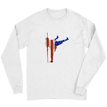 Discover Funny Kung Fu 4th of July Cool American Flag Kung Fu Long Sleeves