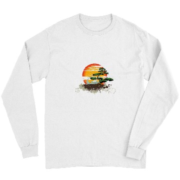 Discover Bonsai Style Tree Sunset or Sunrise Long Sleeves