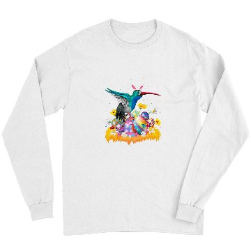Discover Funny Easter Egg Lover Cute Hummingbird Easter Sunday Long Sleeves