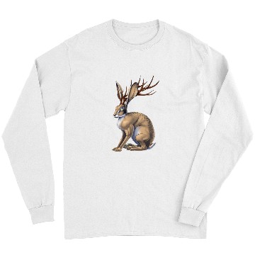 Discover Rabbits Jackalope Rabbit Cryptozoology Cryptid Creature Mythical Long Sleeves