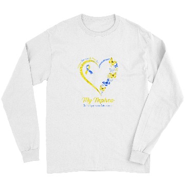 Discover I Wear Blue Yellow for Nephew Butterflies Down Syndromes Long Sleeves