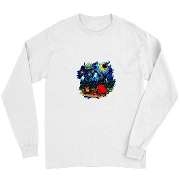 Discover Camping Starry Night Impressionist Art by Aja Long Sleeves