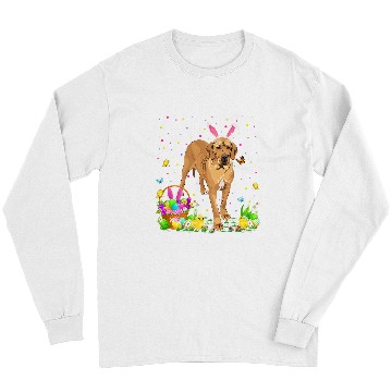 Discover Dog Great Dane Easter Egg Hunting Great Dane Easter Sunday Long Sleeves
