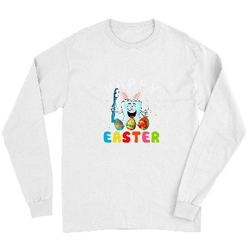 Discover happy easter egg hunt dentists gift easter bunny dental assis Long Sleeves
