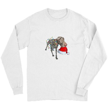 Discover Dog German Shorthaired Pointer Lights Christmas GSP Dog Lover Long Sleeves