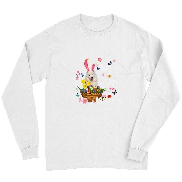 Discover Dog Samoyed Happy Easter Day Easter Colorful Egg Hunt Long Sleeves