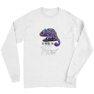 Discover Go With the Flow Rainbow Chameleon Art Long Sleeves