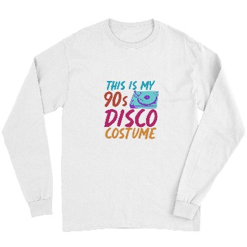 Discover 90s Vinyl Disco Music Costume Party 1990s Retro Nineties Long Sleeves