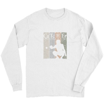 Discover Baseball Periodic Table Elements Nerd Baseball Catcher Retro 4 Long Sleeves