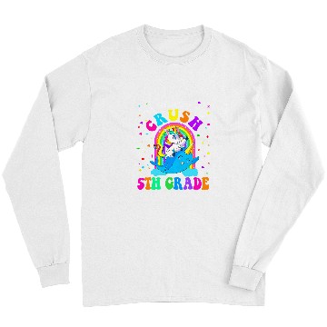 Discover Im Ready To Crush 5th Grade Narwhal Unicorns Back to School Long Sleeves
